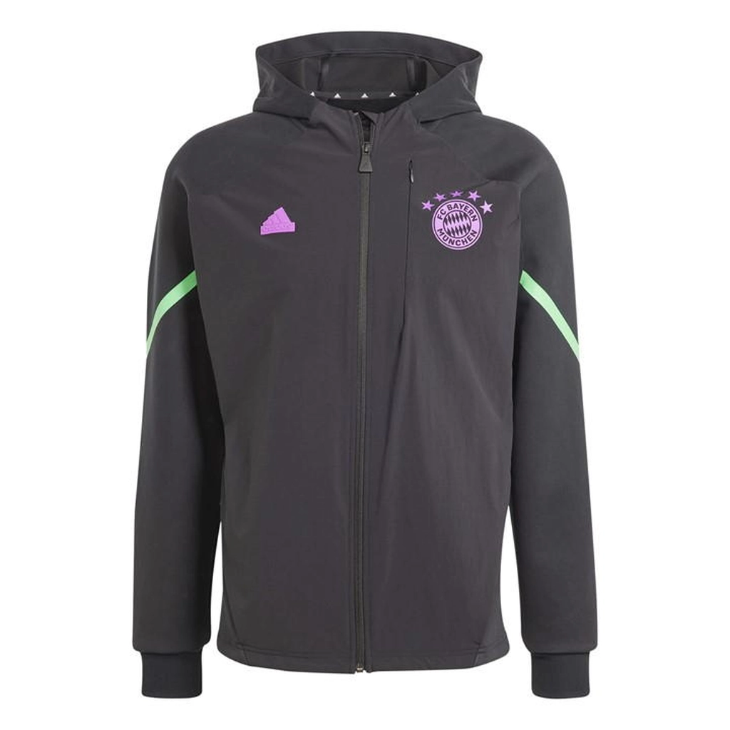 Adidas Originals Bayern Munich Designed For Gameday Full-Zip 2024 2025 Hoodie Mens - Black
